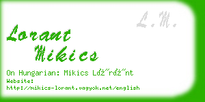 lorant mikics business card